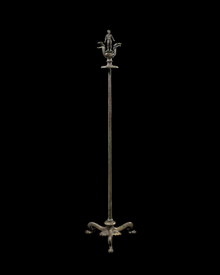 Etruscan Candelabrum topped by an athlet